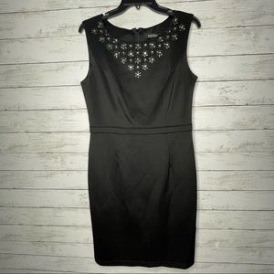 Ellen Tracy Black Beaded Cocktail Dress